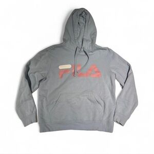 FILA Vintage Pale Blue Sweatshirt with Pale Pink and White Logo